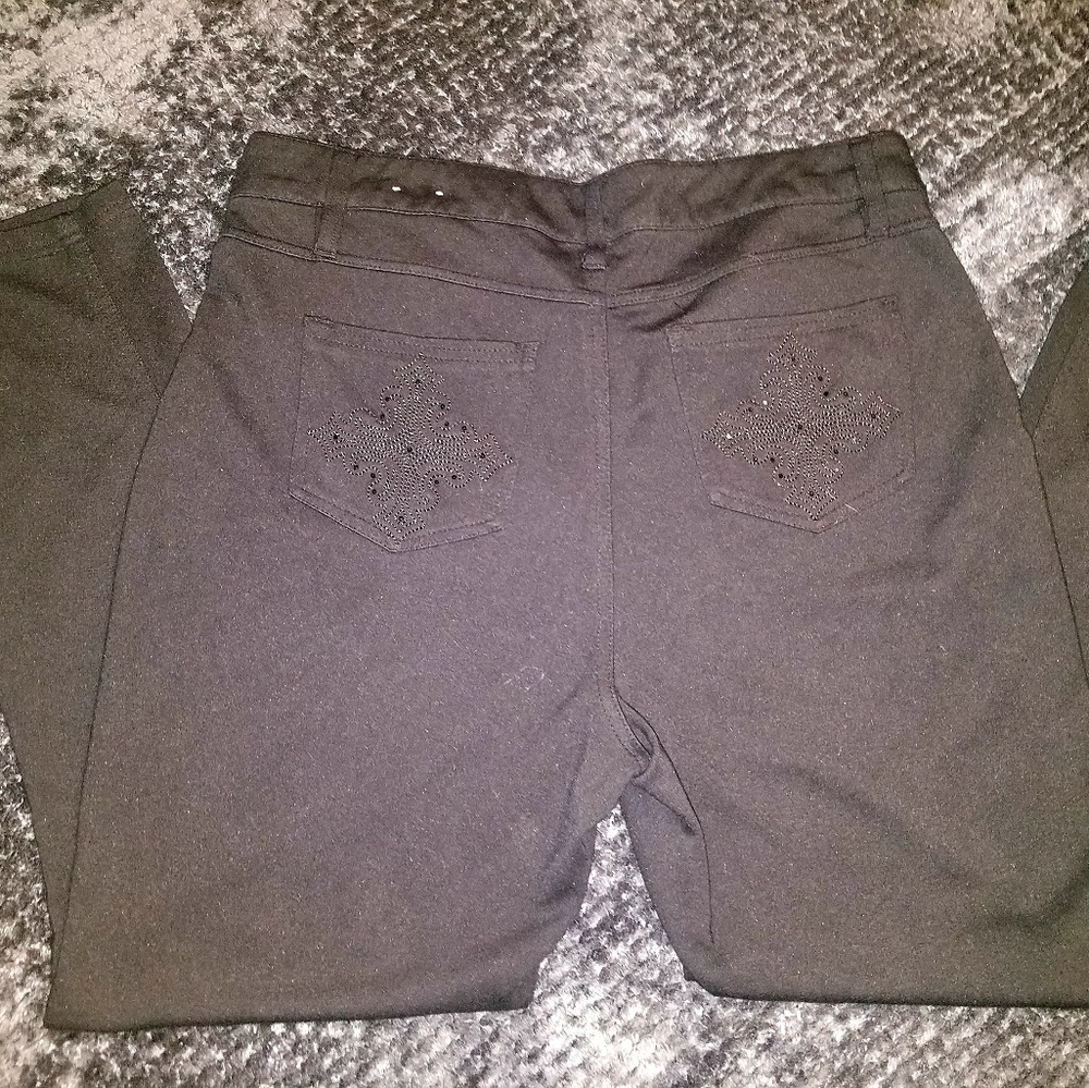 CATO Woman Black Plus Size Knit Pants